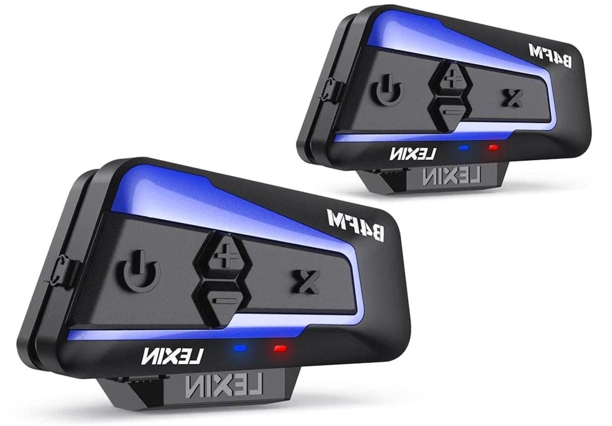 Lexin - B4FM-X - Motorfiets Intercom - Motorhelm - Bluetooth 5.0 - Headsets - Handsfree - Communicator - Interphone - Voor 10 ruiters - 2 stuks - 2000M