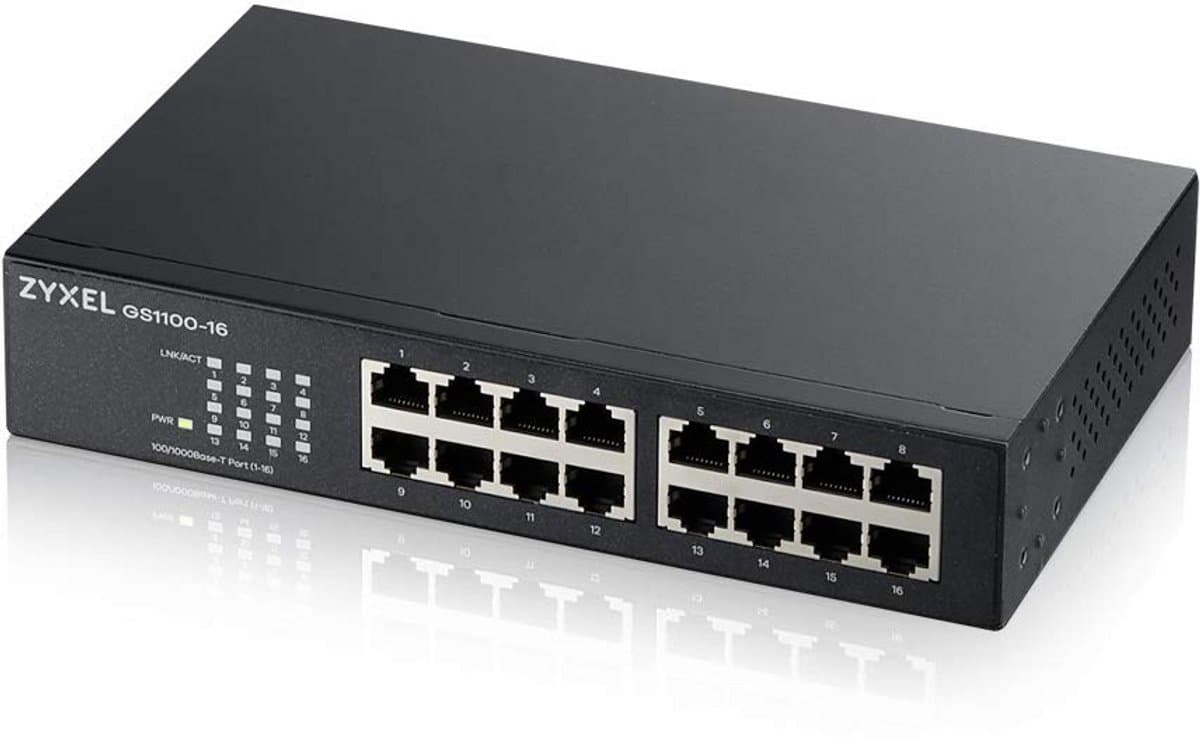 16-Poorts Gigabit Switch - Onbeheerd Netwerk Hub - Plug & Play