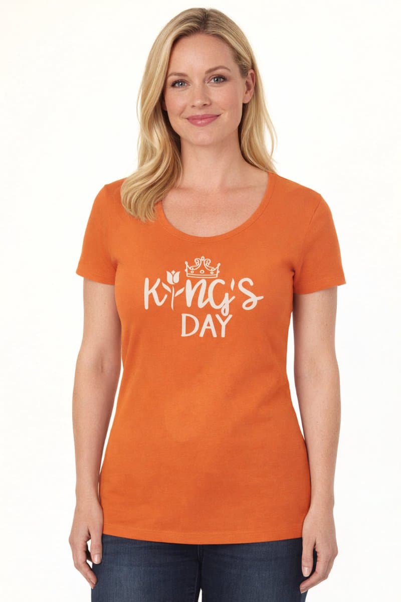 Kingsday shirt dames Volwassenen Vrouwen Oranje Koningsdag Maat M