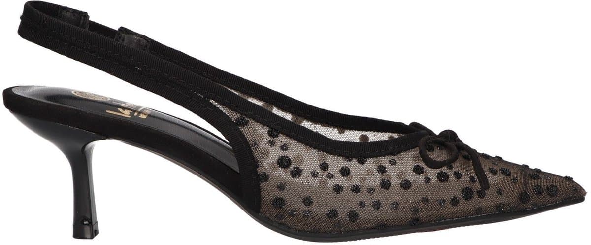 La Strada Slingback Met Glitter Zwart Mesh - Damesschoenen - Maat - 38