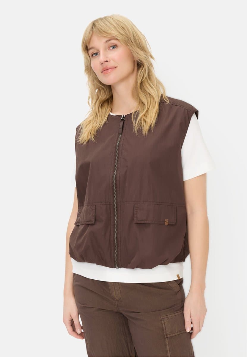 camel active Bodywarmer met ritssluiting - Maat womenswear-44 - Bruin