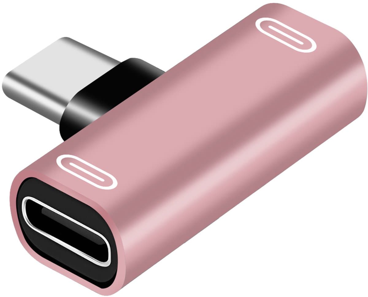 Eko, Dubbele USB Type-C naar USB Type-C splitteradapter, Rose goud