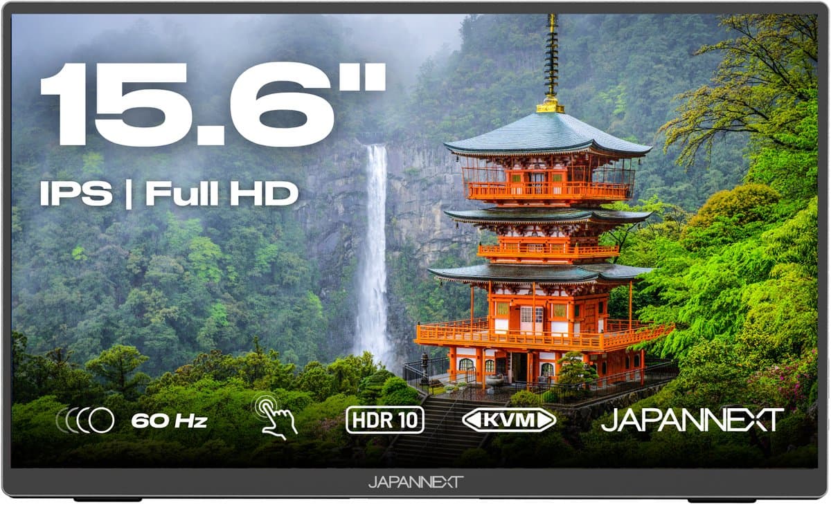 Draagbare monitor - 15,6'' inch - FULL HD 60 Hz - Game Monitor - HDMI - USB-C - Portable Monitor - Met Hoes - Incl Speakers