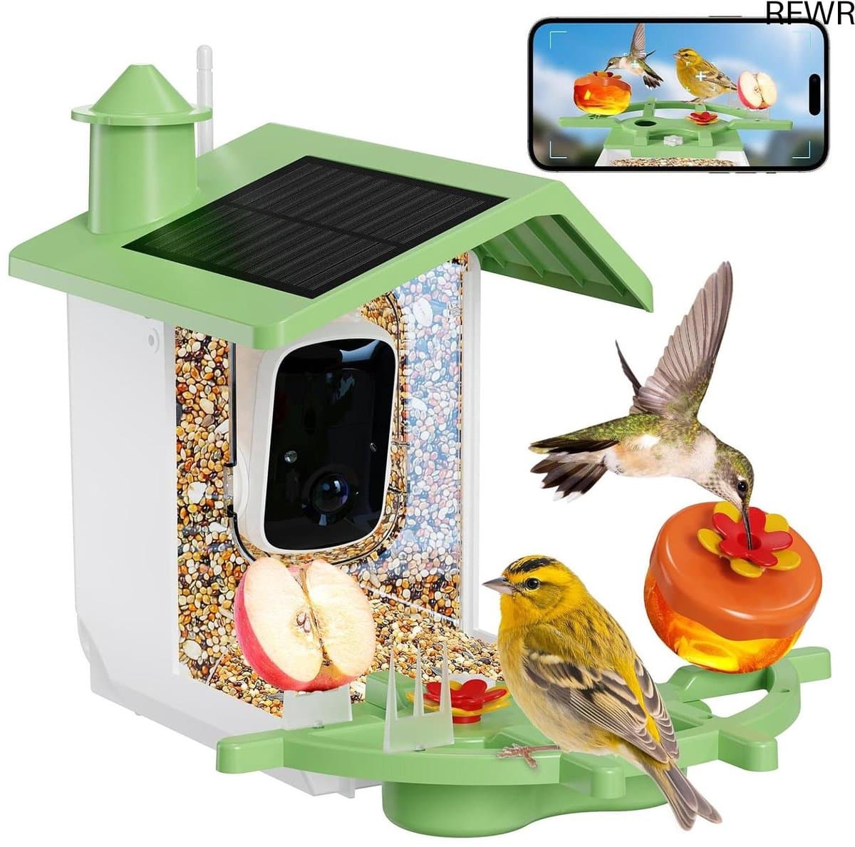 RFWR® Vogelvoederhuis met camera en AI-detectie voor wilde vogels - 3MP HD voederstation