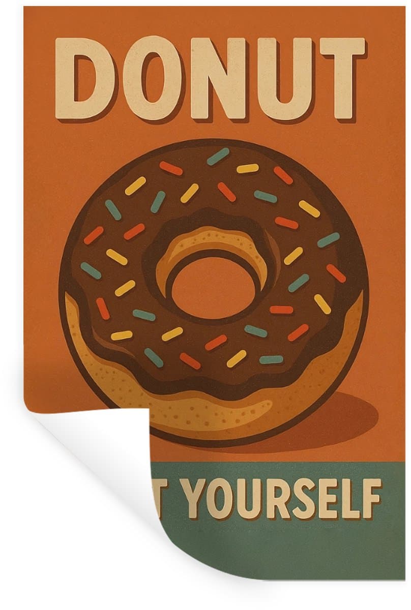 Muurstickers - Sticker Folie - Donut - Spikkels - Kleurrijk - Quote - 40x60 cm - Plakfolie - Muurstickers Kinderkamer - Zelfklevend Behang - Zelfklevend behangpapier - Stickerfolie