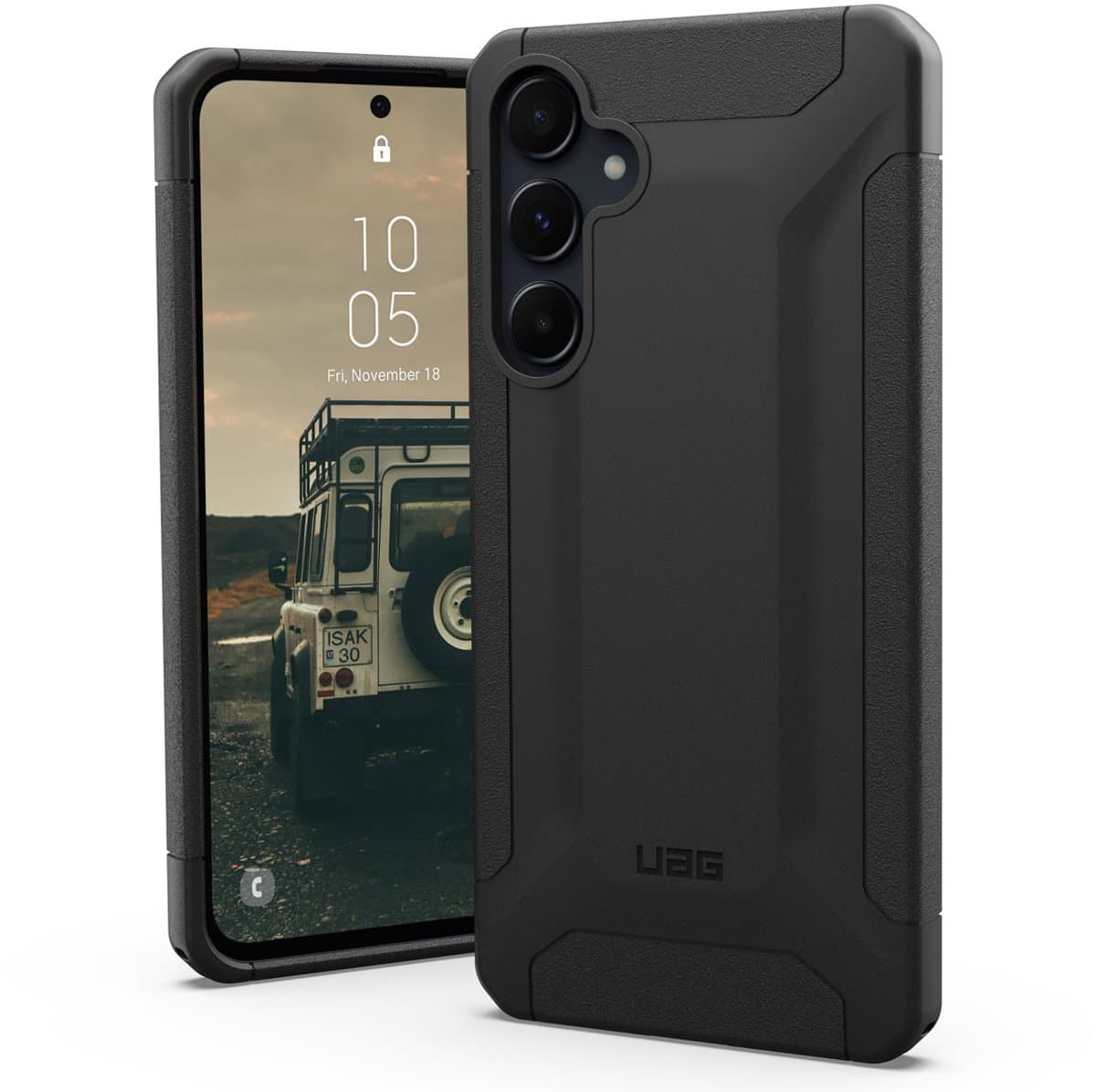Urban Armor Gear Scout Outdoor telefoonhoes – Samsung Galaxy A55 5G – Zwart – Stootbestendig
