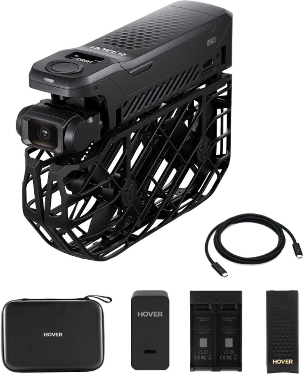 HOVERAir X1 PRO Basic Combo - Selfie Drone - 2.7K Video @ 120fps - 12MP Camera - Opvouwbaar & Lichtgewicht (191g) - Windbestendig tot windkracht 5 - Zwart