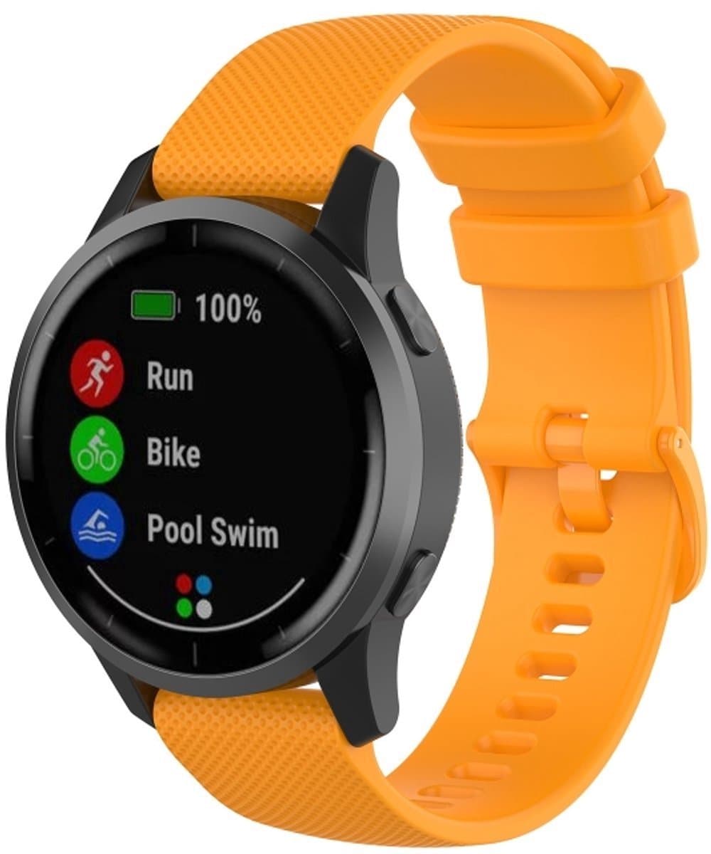 Voor Garmin Vivoactive 4 22 mm siliconen band (oranje)