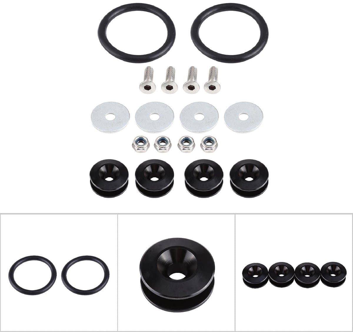Dailygoods- Sluitring Aluminiumlegering - Bevestigingen - O-ringen - Schroeven - Moeren - Eenvoudige installatie - Set van 4 stuks - Bevestigingsring