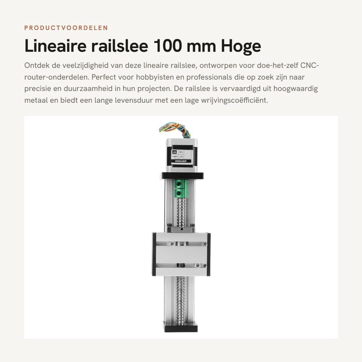 Dailygoods - Lineaire railslee - 100 mm - Hoge precisie en duurzaamheid - 12 mm asdiameter - Voor doe-het-zelf CNC-router - Geschikt voor hobbyisten e...