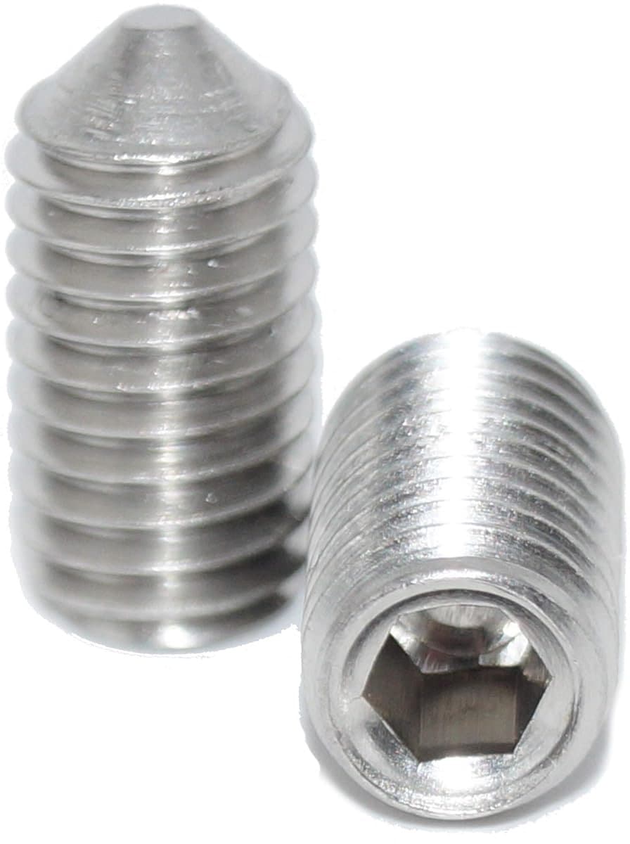 M5x6 met binnenzeskant en punt, 40 stuks draadschroeven, ISO 4027, A2, roestvrij staal