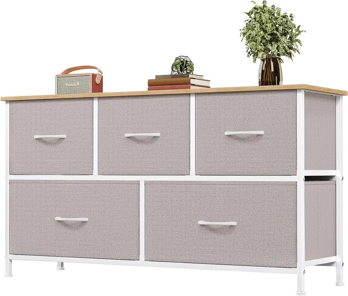 Ladekast - Opbergkast Commode - Ruimte Organiseren - Stalen Frame - 100x55 cm - Asgrijs