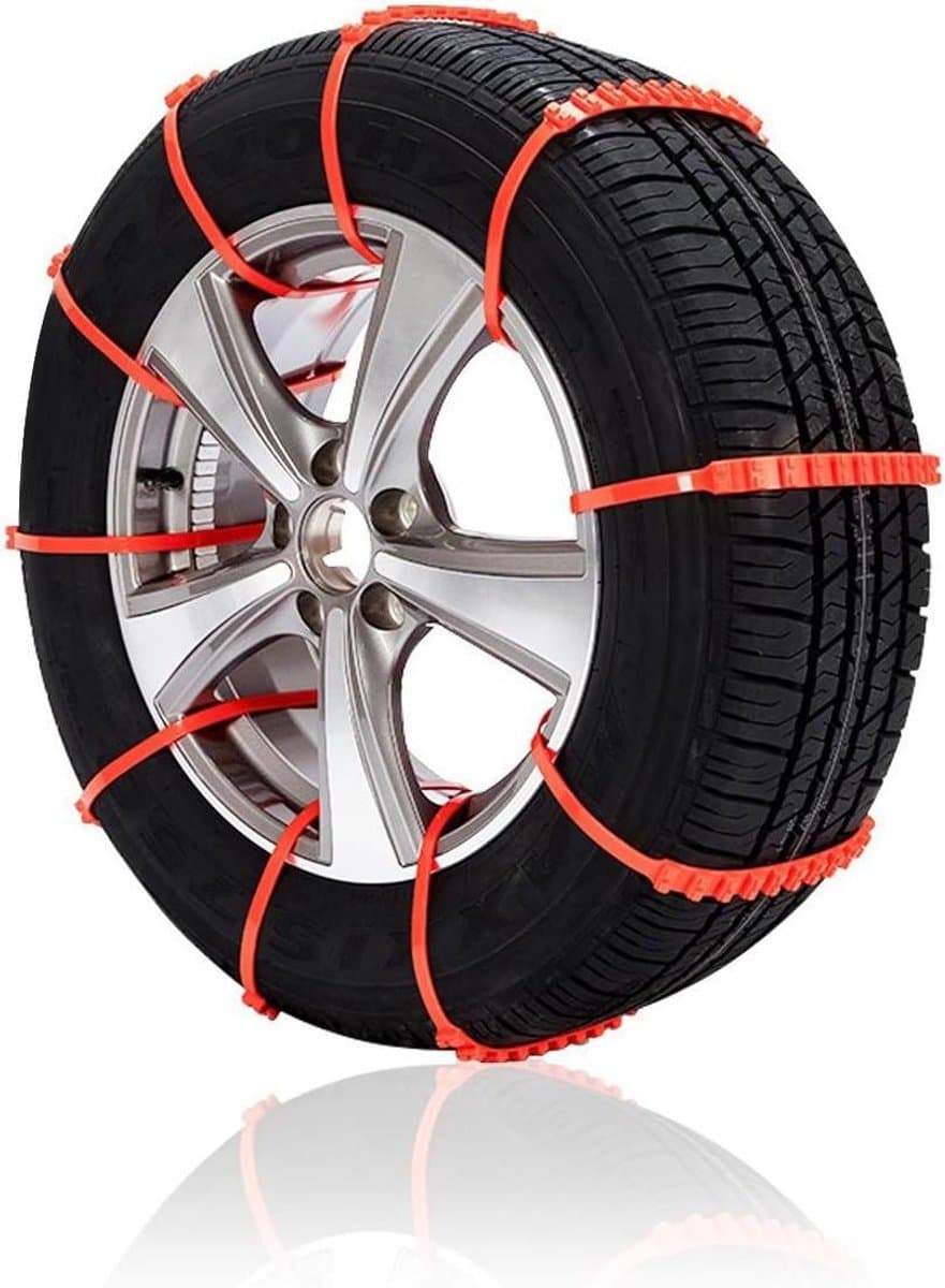 Autosneeuwkettingen - Antislip Wiel - Veilige Rit - Duurzaam Rubber - 10 Stuks - Oranje