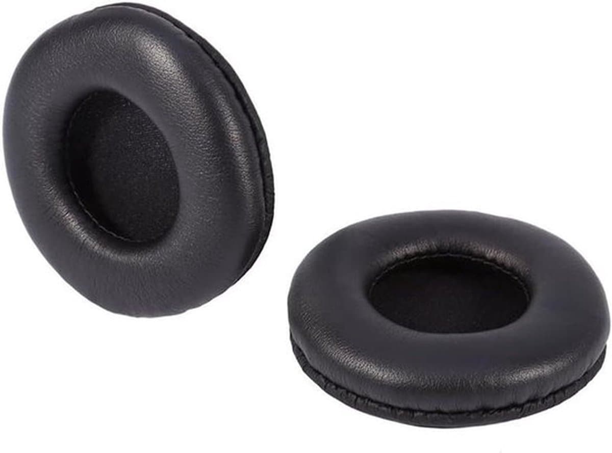 Zwarte Vervangende Oorkussens van PU Leer en Zacht Schuim voor Headset Hoofdtelefoon - Zachte Hoofdtelefoon Covers met 8cm Oorkussens