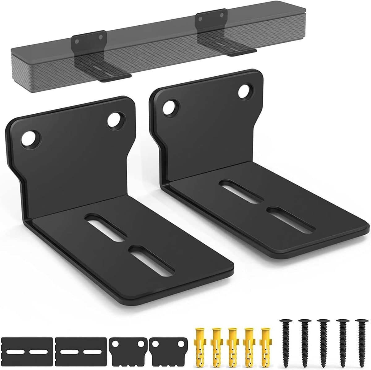 Luidspreker Muurbeugels - Soundbar Houders - Tv Meubel Vrij Maken - Anti-Drop Ontwerp - Tot 15 kg - Zwart
