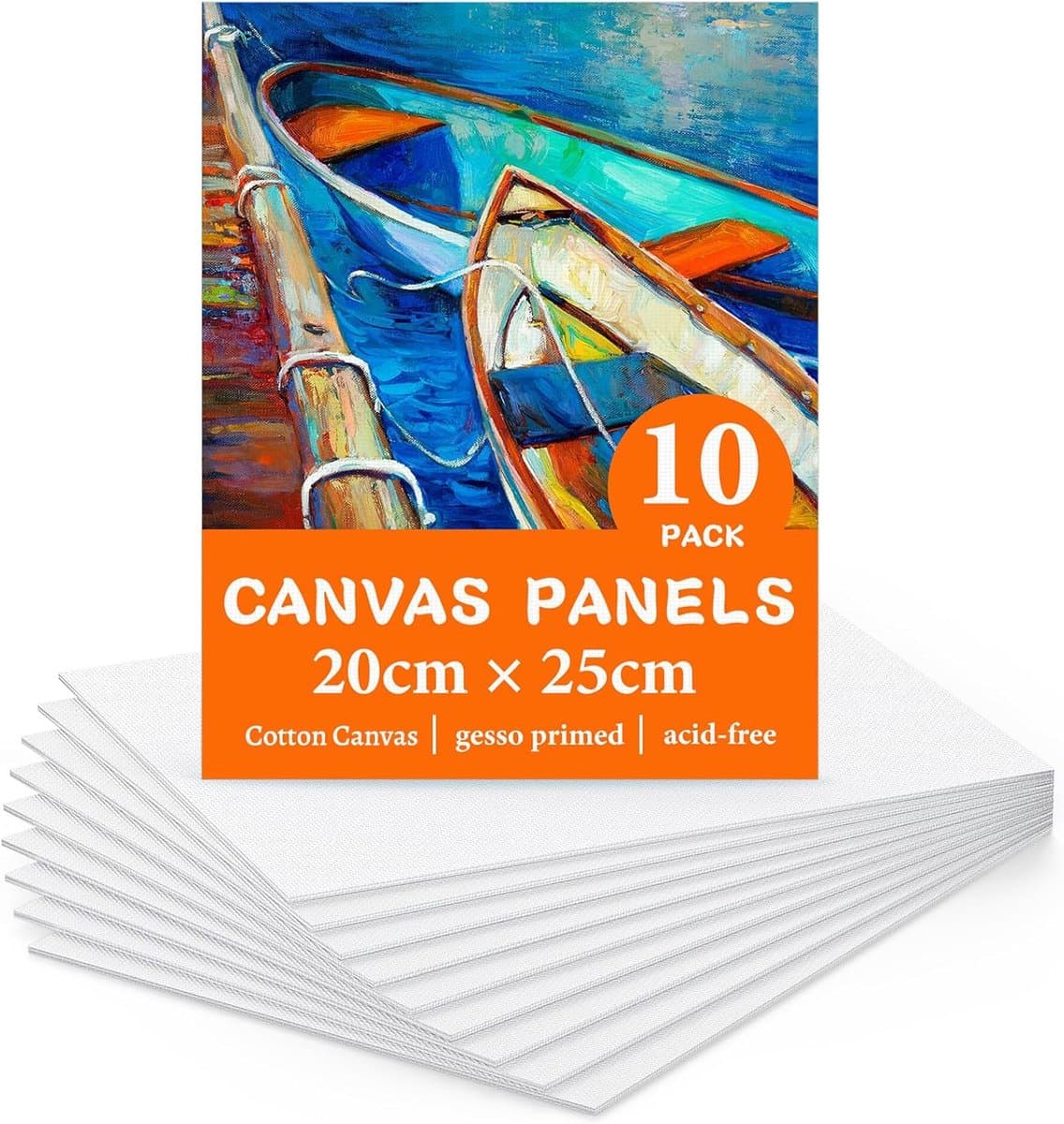 10 Stuks Canvaspanelen 20 x 25 cm voor Schilderen - Blanco Doeken voor Acrylverf, Olieverf en Aquarelverf