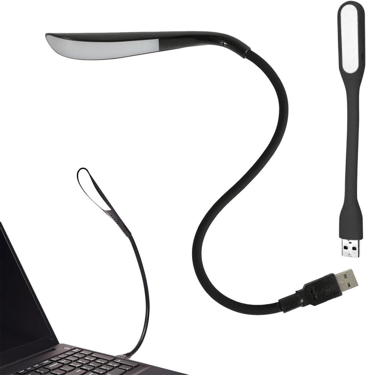 Draagbare LED leeslamp met USB-aansluiting voor laptop en notebook, ideaal voor onderweg