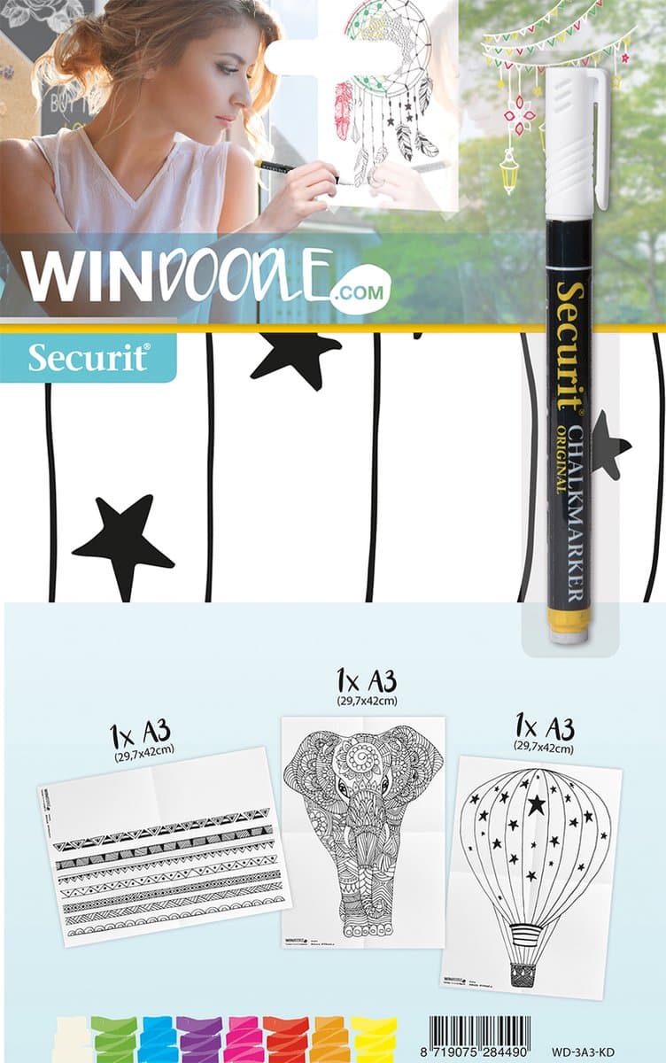 Securit® A3 Windoodle-raamontwerpen voor kinderen