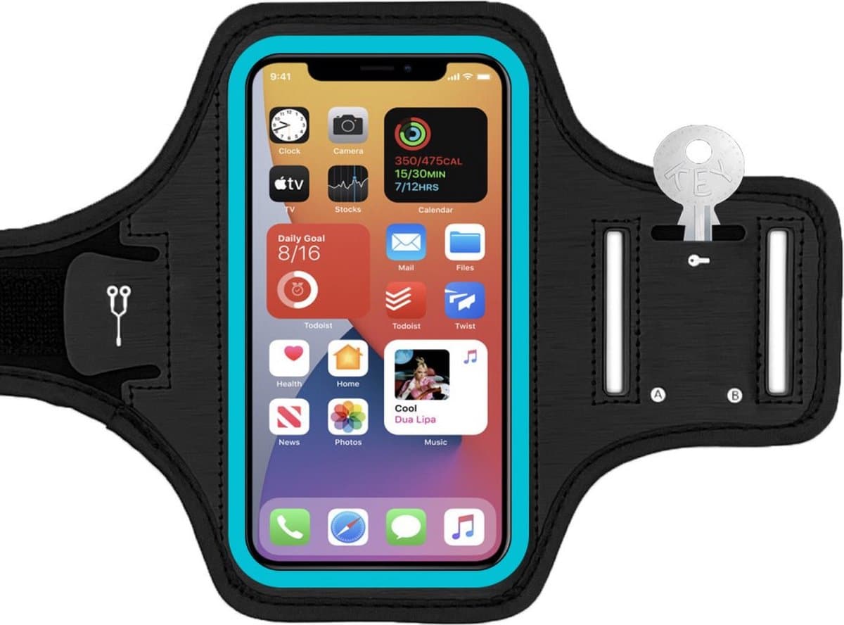 Universele Sportarmband voor Smartphones tot 6,5" - Zwart/Blauw