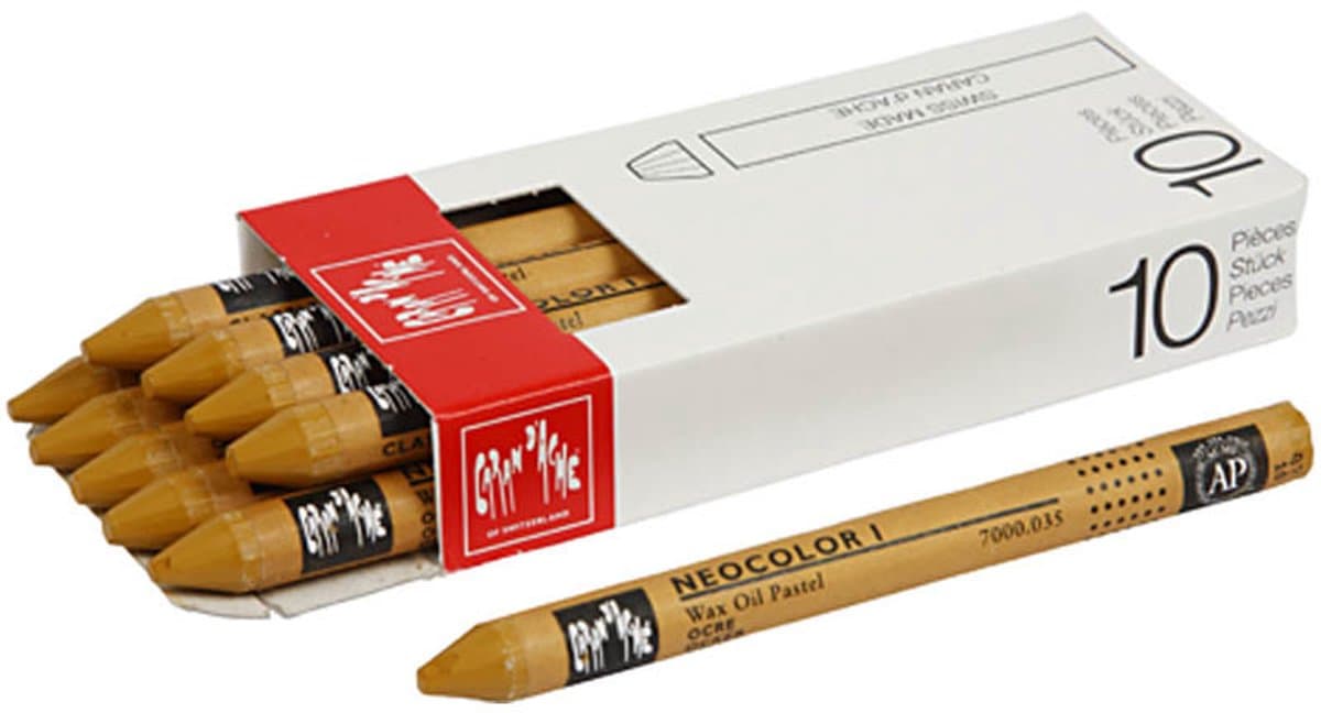 CARAN D’ACHE Neocolor I, L: 10 cm, dikte 8,5 mm, ochre (035), 10 stuk