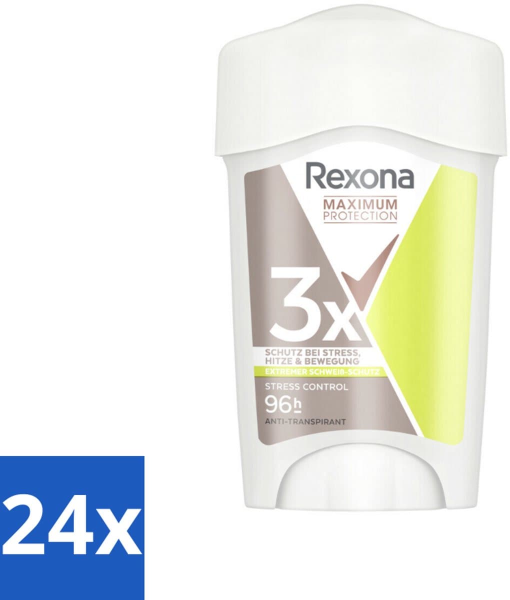 Rexona - Deodorant Stick - Maximum Protection Stress Control Dry - Tegen Stresszweet - 45 ml - Voordeelverpakking - 24 stuks