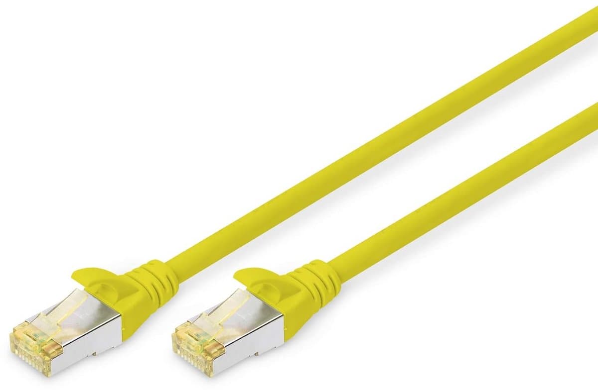 Cat 6A S/FTP Netwerkkabel RJ45 Geschuifde Ethernetkabel 2 Meter Geel
