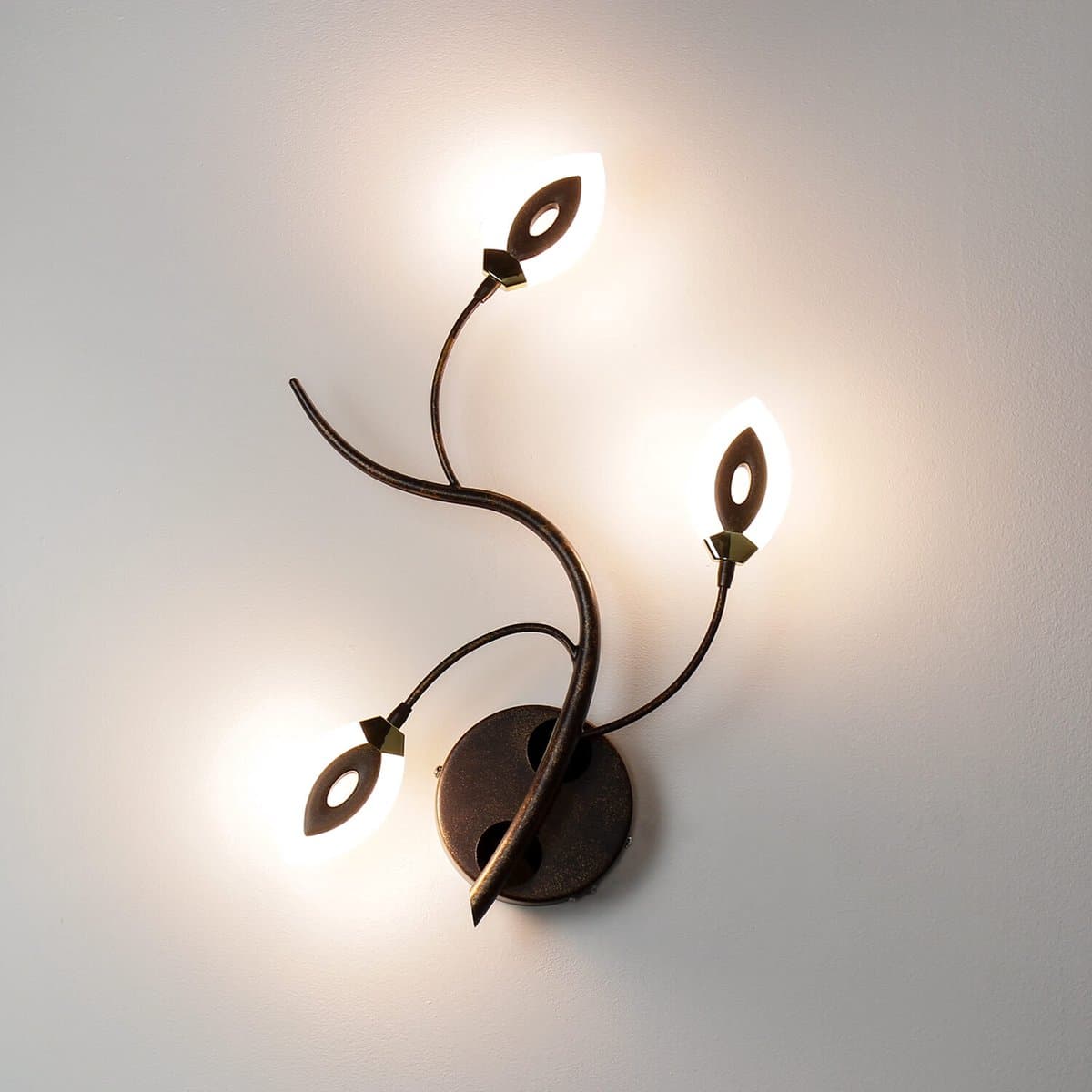 Licht-Erlebnisse - Gori - LED - Wandlamp - 3000K - 600lm - van - Metaal - in - Roestbruin goud