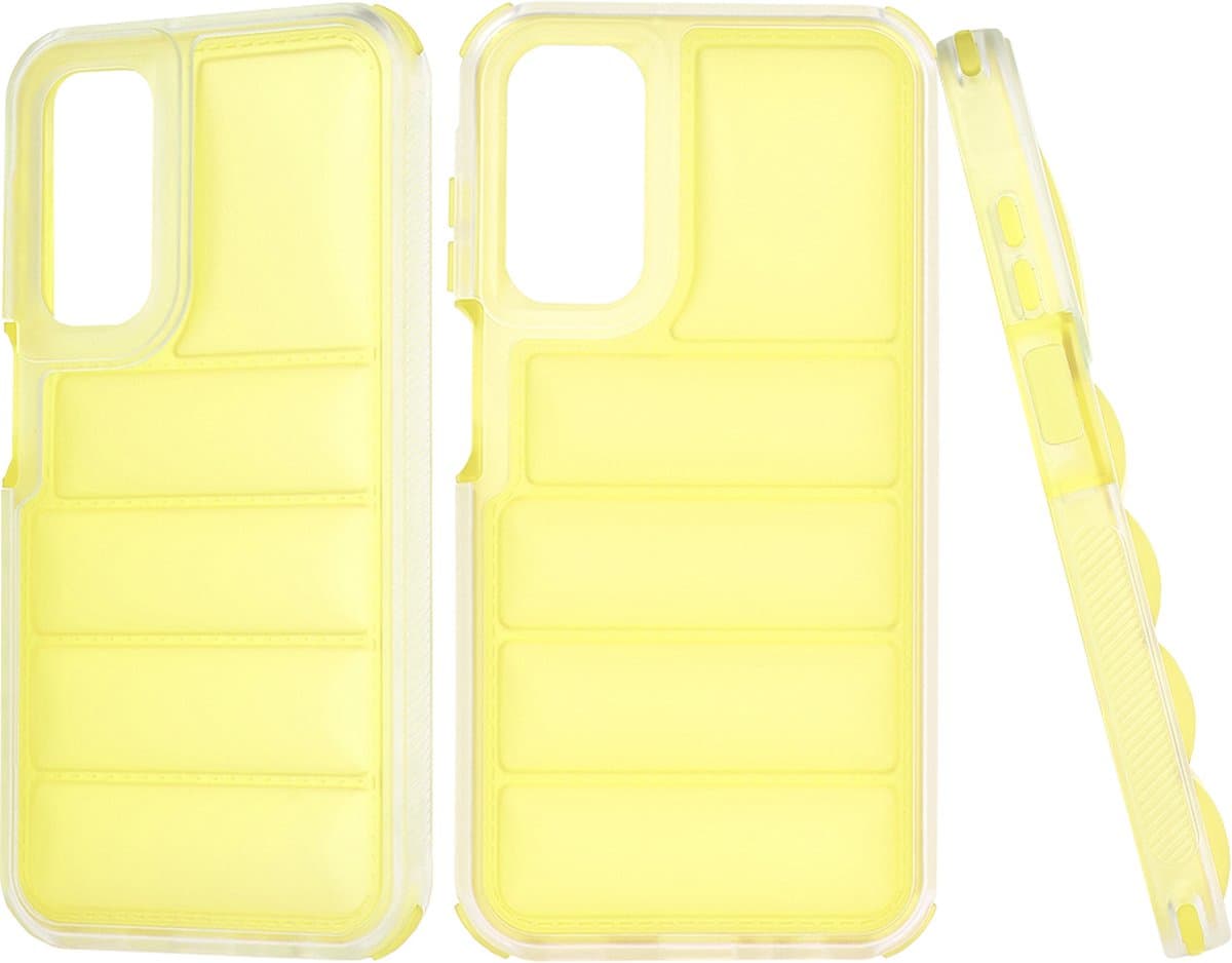Hoesje geschikt voor Samsung Galaxy A15 4G/5G - Techsuit Wave Shield Shockproof Hard Case Back Cover - Geel
