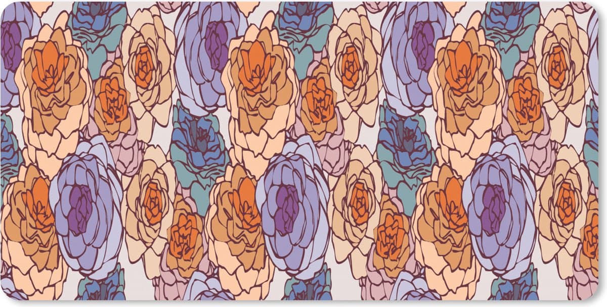 Muismat XXL 80x40 cm - Bureau onderlegger - Bureau mat Patroon - Bloem - Art Nouveau - Bureaumat - Gaming mousepad xl - Bureaulegger groot - Computer deskmat