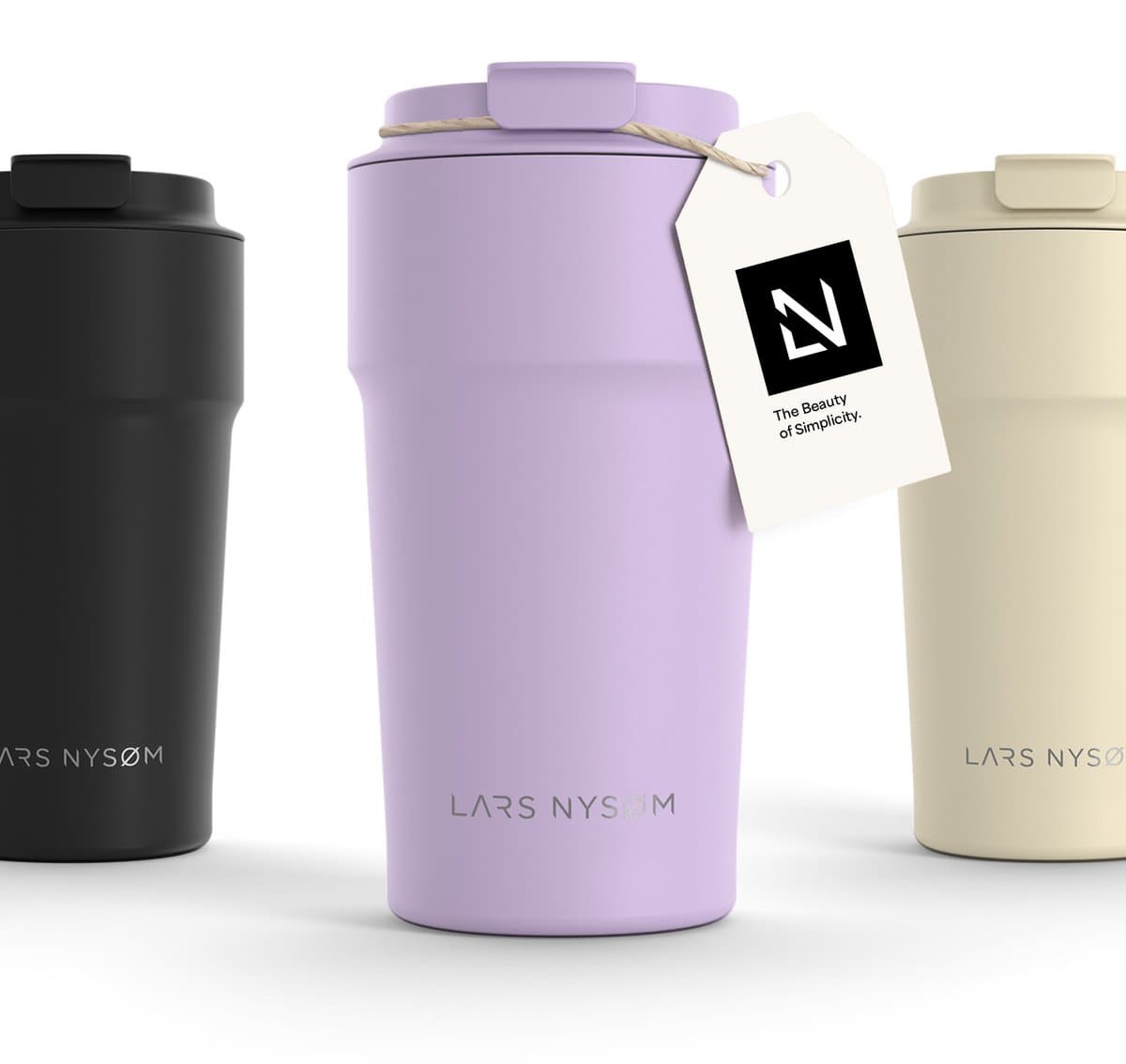 LARS NYSØM Bevægelse Thermos Coffee Mug-to-go 500ml - BPA-vrij met Isolatie - Lekvrije Roestvrijstalen Thermosbeker (Lavender Purple)