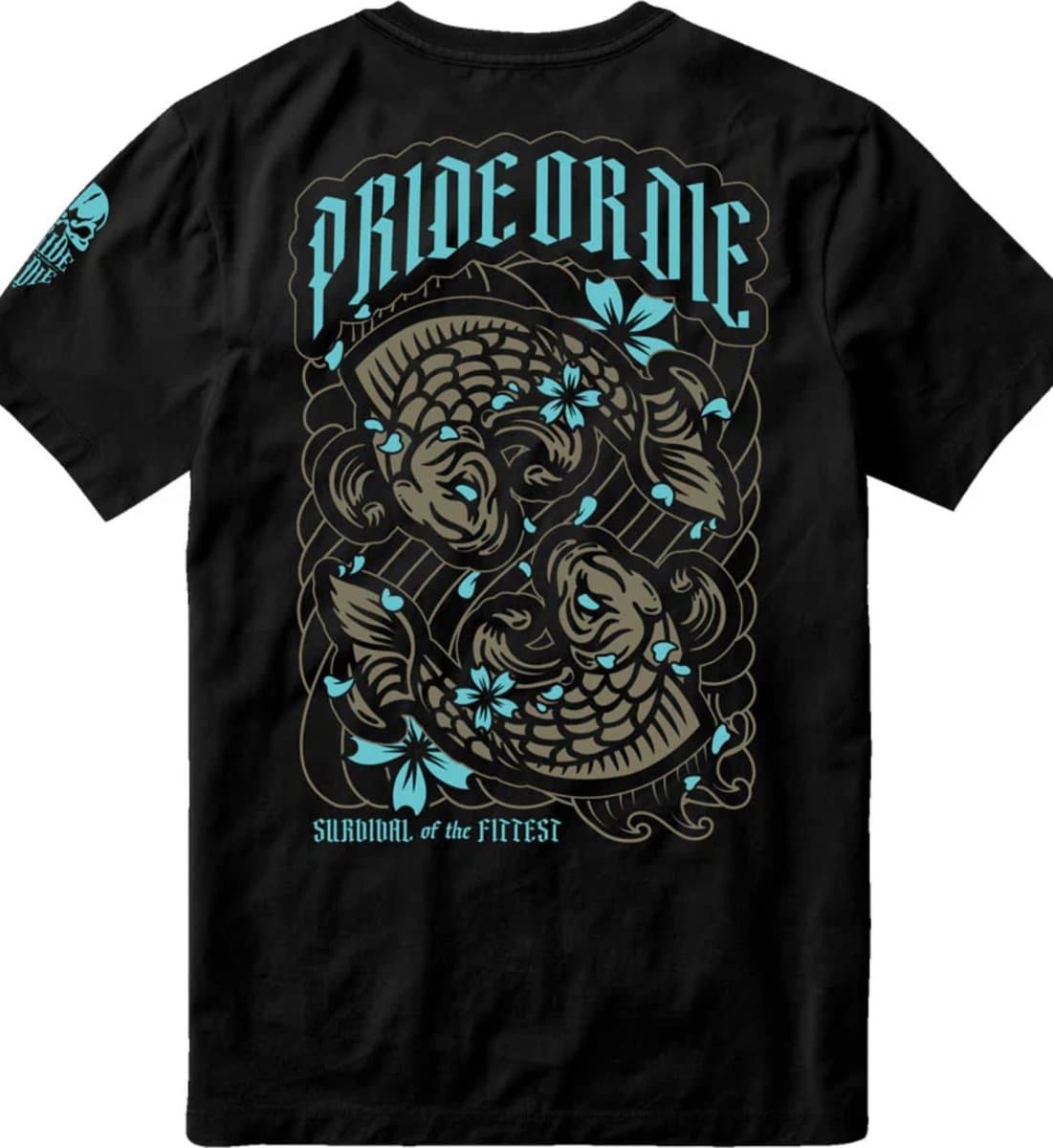 PRIDEorDiE SURVIVAL OF THE FITTEST T-Shirt Katoen Zwart - M