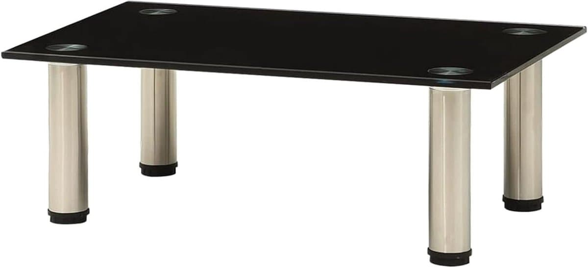 Tv-tafel Opzetstuk - Monitor Verhoging - Media Organiseren - Gehard Glas - 40 x 35 x 17 cm - Zwart