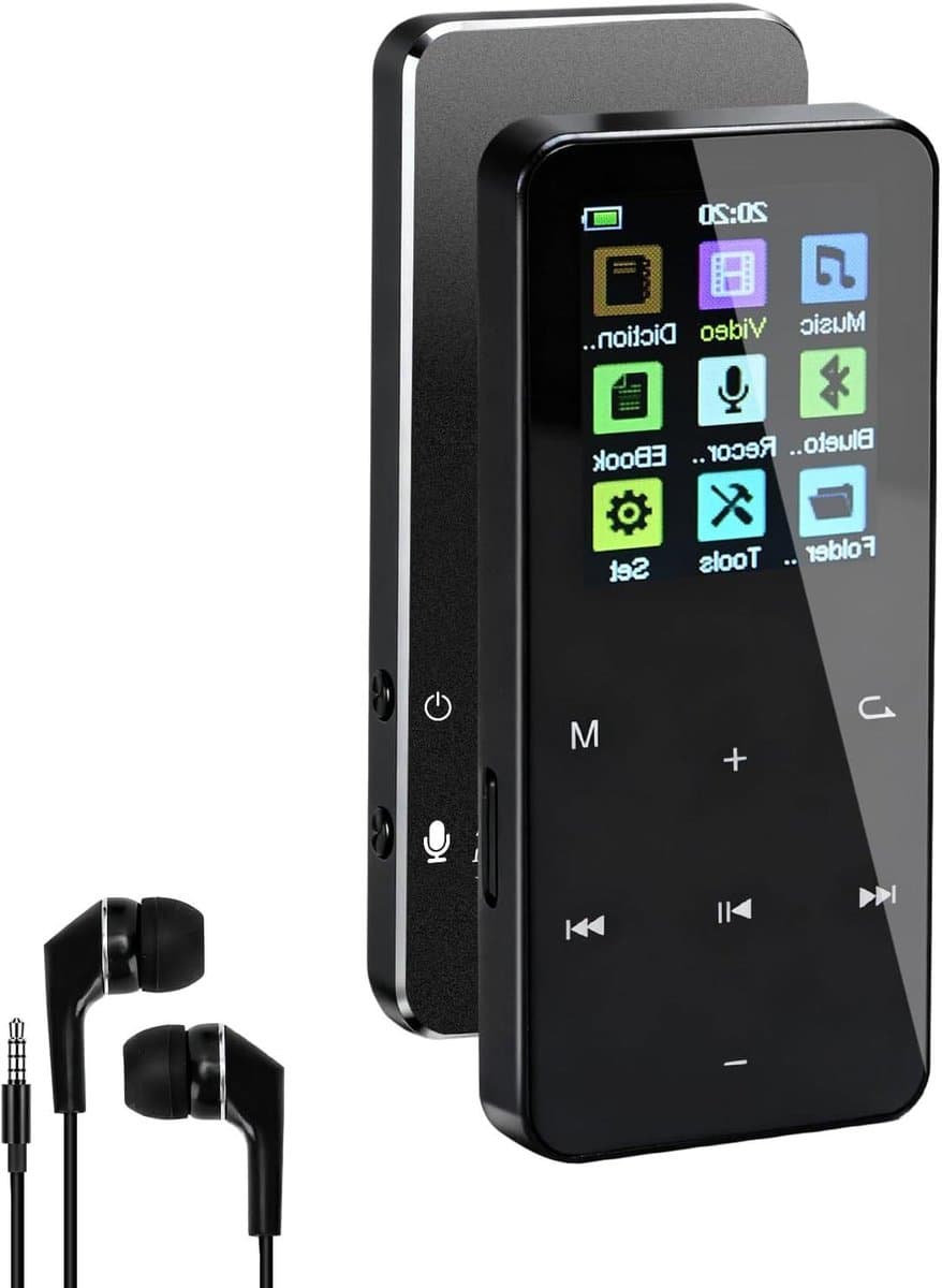 Digitale Muziekspeler - Draagbare Audio - Muziek Luisteren - Ingebouwde Luidspreker - 24GB Opslag - Zwart
