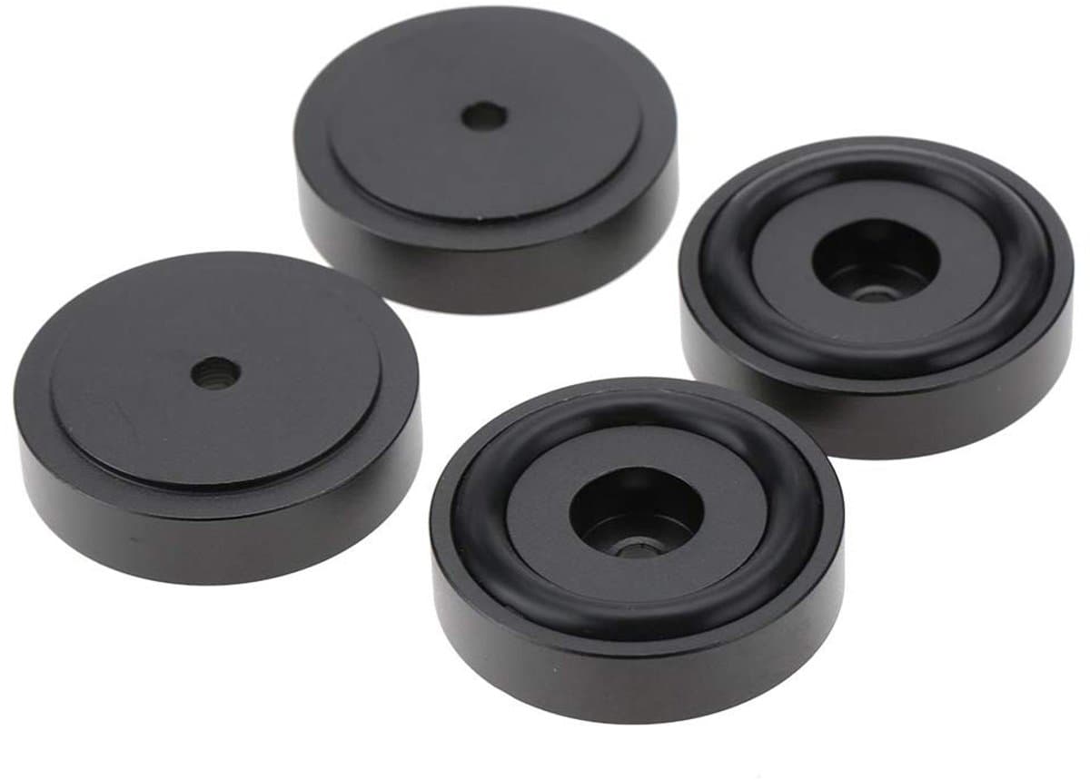 Shopcentral - Amplifier Feet - Universele Aluminium Feet - Versterking voor Speakers - Zwart - Geluidsisolatie - Geschikt voor Audioapparatuur - 4 Stu