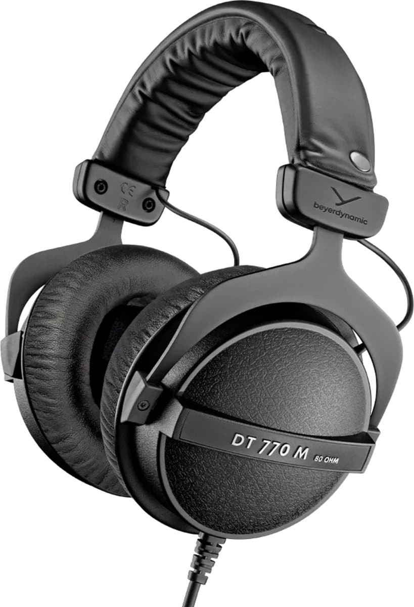 DT 770 M Wired Monitoring Headphones, 80 Ohm, black