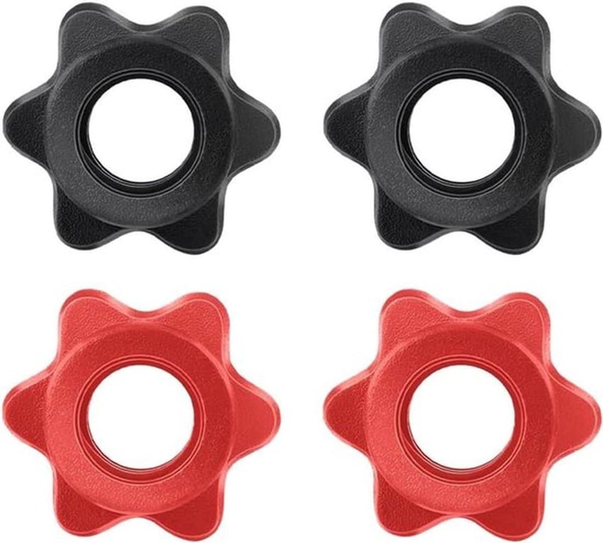 Zeskantige moeren en clips voor halterstang - 4 stuks