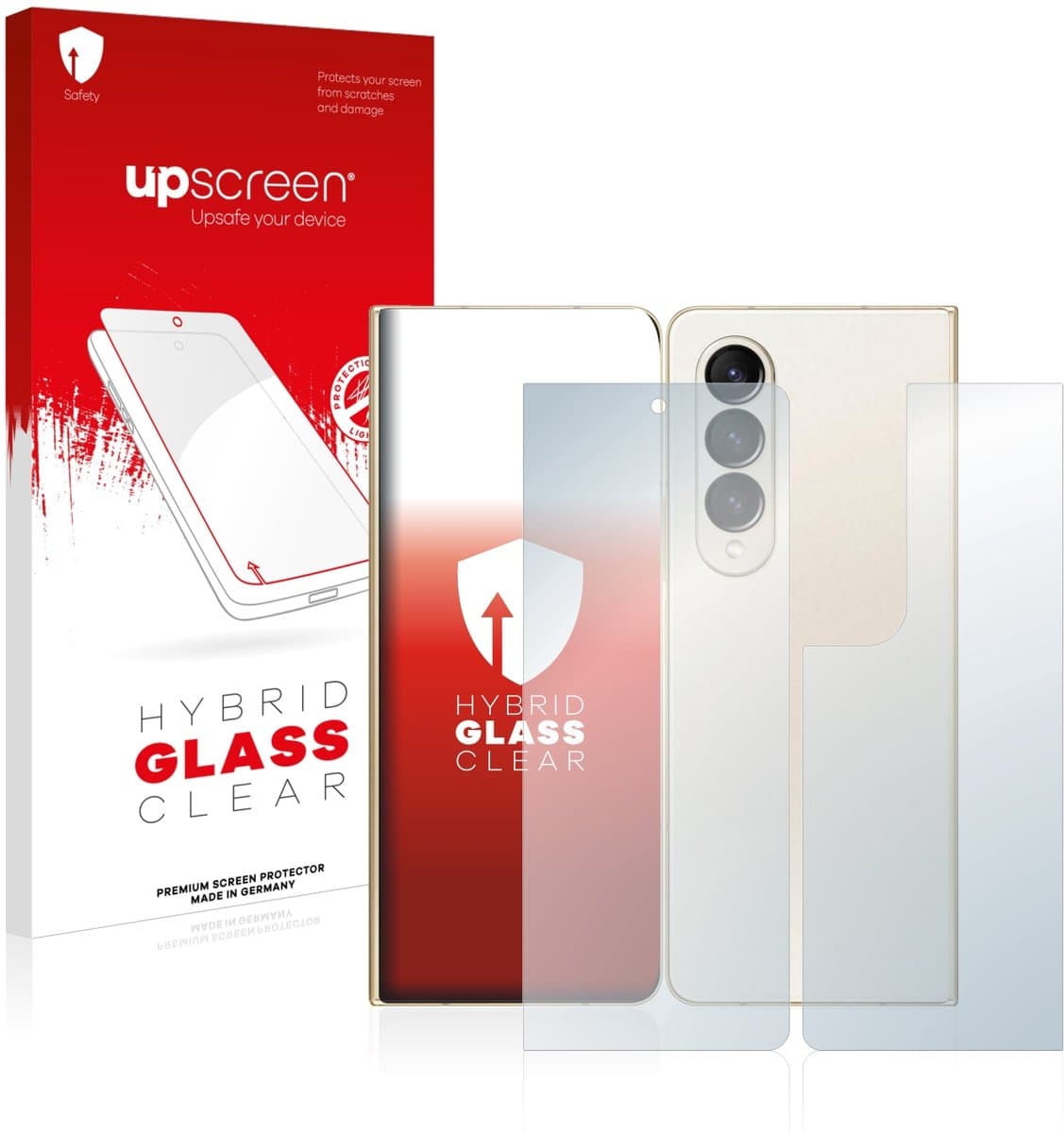 upscreen - Screenprotector voor Samsung Galaxy Z Fold 4 (Voor+Achter) - Folie Beschermfolie Beschermglas transparant