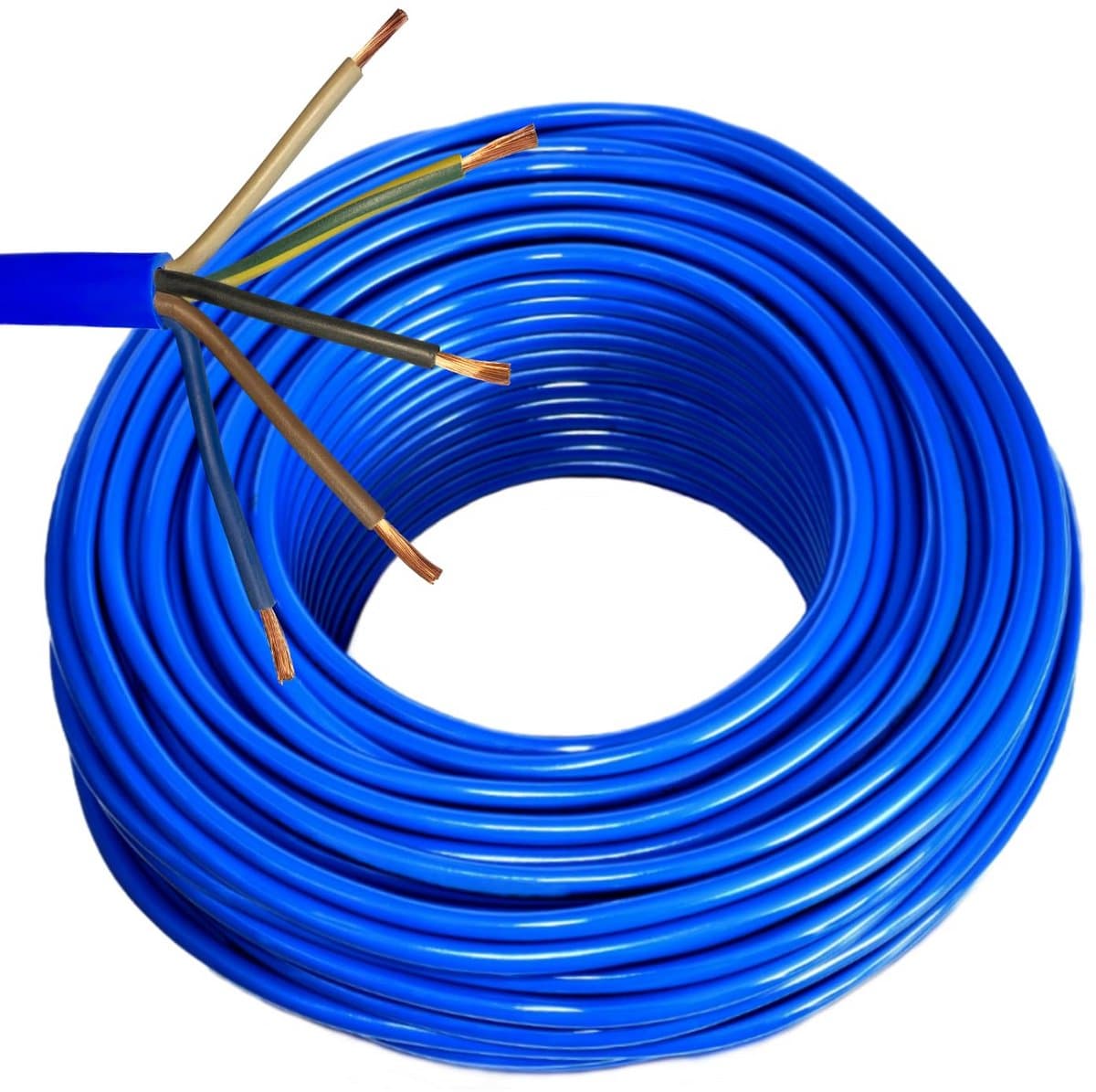 H07BQ-F 5x2.5mm² Installatiekabel/Machinekabel - 25 Meter Blauw