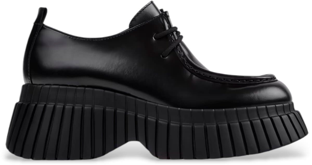 Lab Creased Platform Oxfords Wo - Black Oxford Shoes