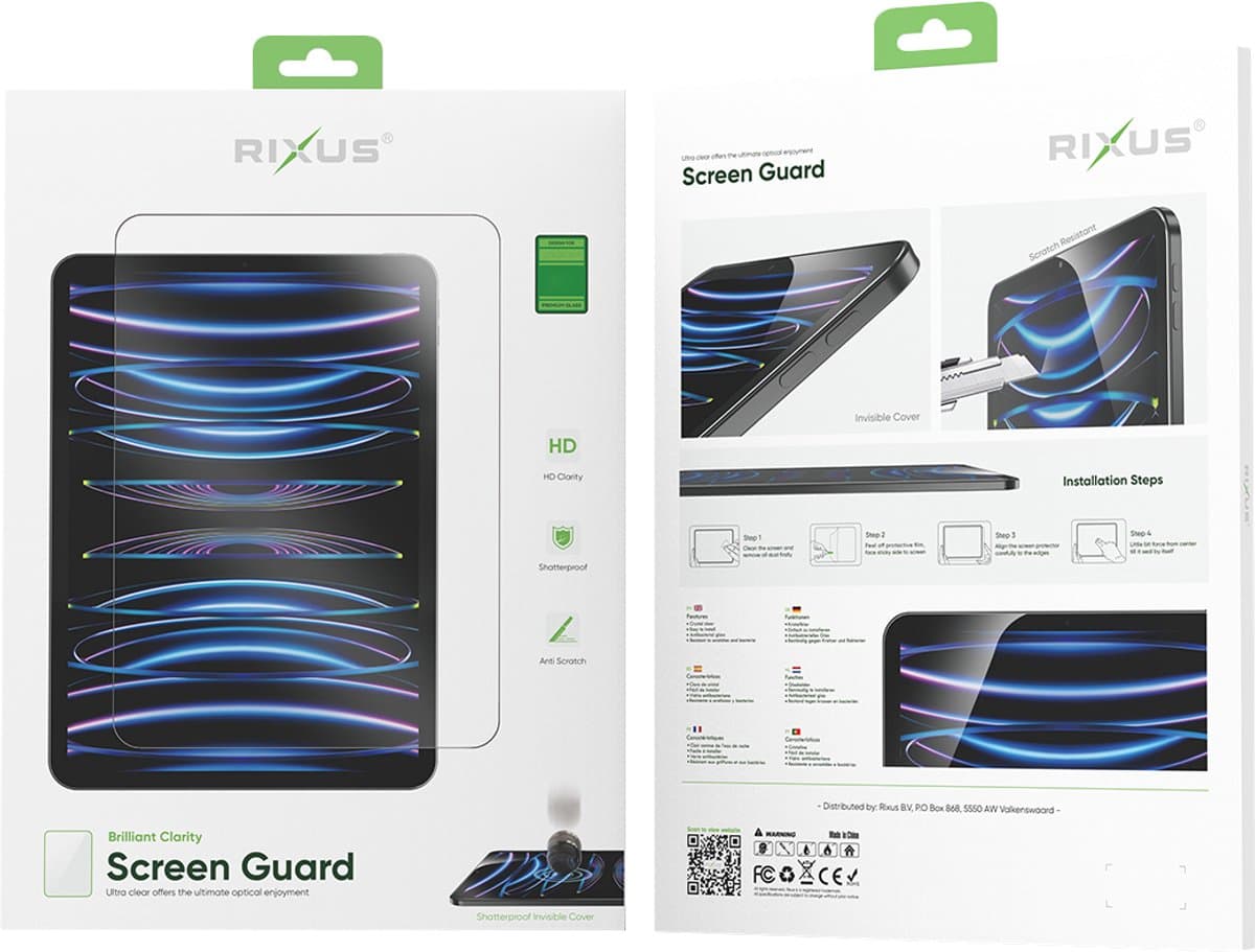 Rixus Screen Guard For Apple iPad 10 10.9 inch (2022), iPad 11 (2025), iPad 12 (2026) Clear