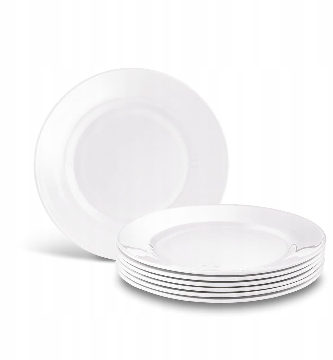 Tadar Suzi Dessertborden Set - 6 stuks, 25 cm, Wit Opaalglas