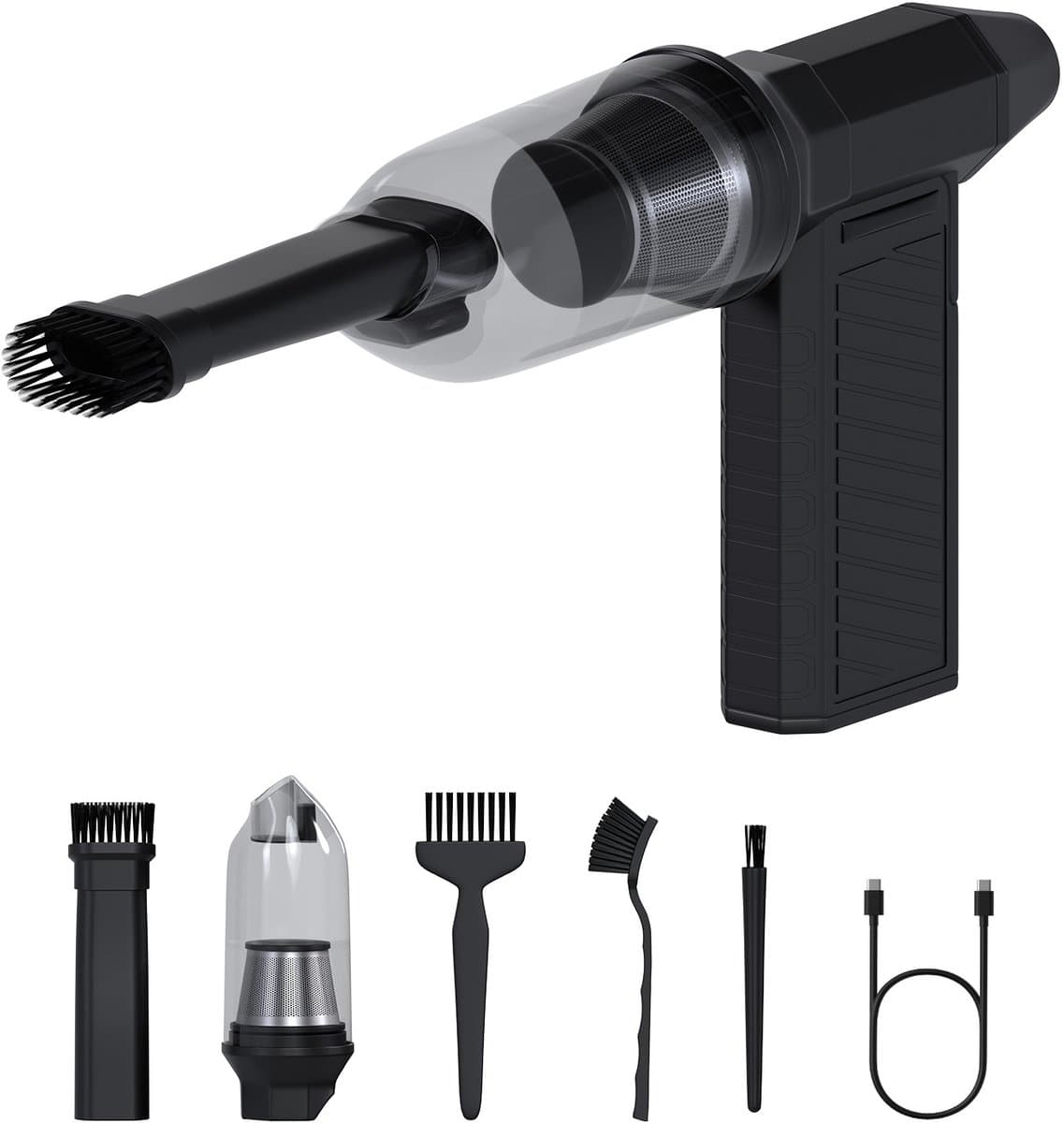 Auto Stofzuiger & Draadloze Elektrische Air Duster van MMOBIEL – 12.6V, 6000mAh, 131.000RPM, USB-C – Handheld, Oplaadbaar – voor Toetsenbord, PC, Laptop, Elektronica & Auto – Cadeau voor Mannen