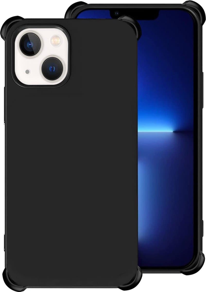 Hoesje geschikt voor iPhone 14 Plus Anti Shock Back Cover Hoesje - Mat Zwarte TPU - Hoesje geschikt voor iPhone 14 Shockpoof Bumper Case - Epicmobile