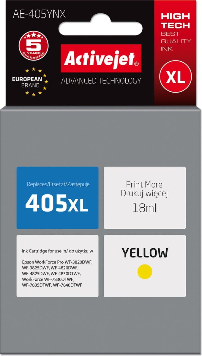 Originele inkt cartridge Activejet AE-405YNX Geel