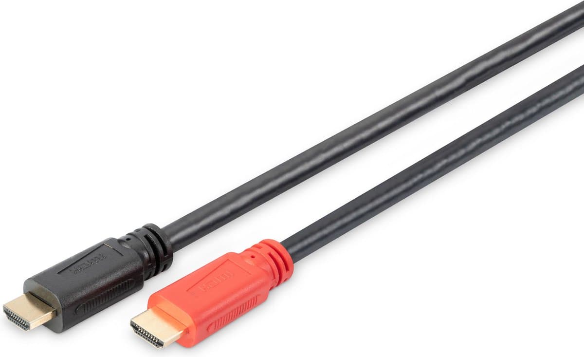 Digitus DB-330118-100-S HDMI-kabel HDMI Aansluitkabel HDMI-A-stekker 10 m Zwart 4K UHD, Afgeschermd (dubbel), Afschermi