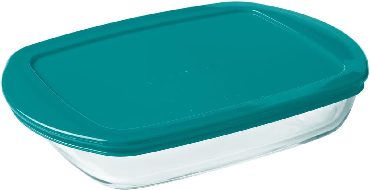 Pyrex - Cook & Store Schaal Rechthoek met Deksel 0,8 liter - Glas - Transparant