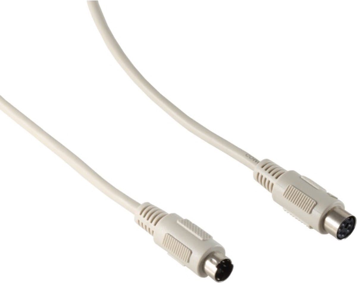 Mini DIN 6-pins PS/2 data verlengkabel / beige - 5 meter
