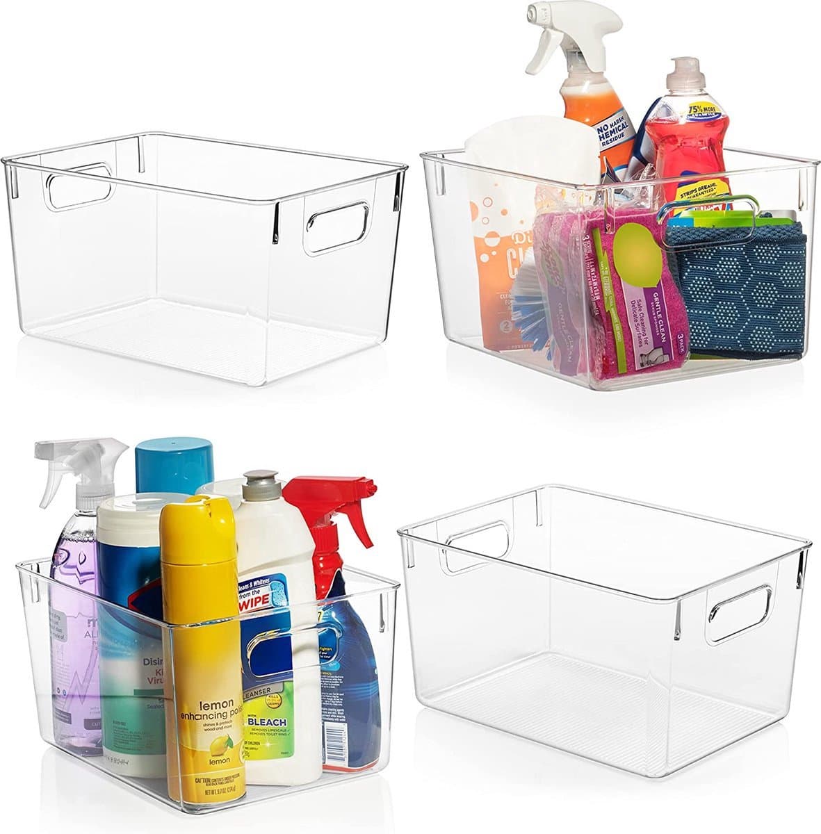 TidyHome® Koelkast Organizer – Set van 4 Stuks – Opbergbox - Koelkast Bakjes - Opbergbak - Lade Organizer – Lade Verdeler - Koelkast Bakjes – Bewaarbakjes - Stapelbaar – Transparant – BPA-Vrij