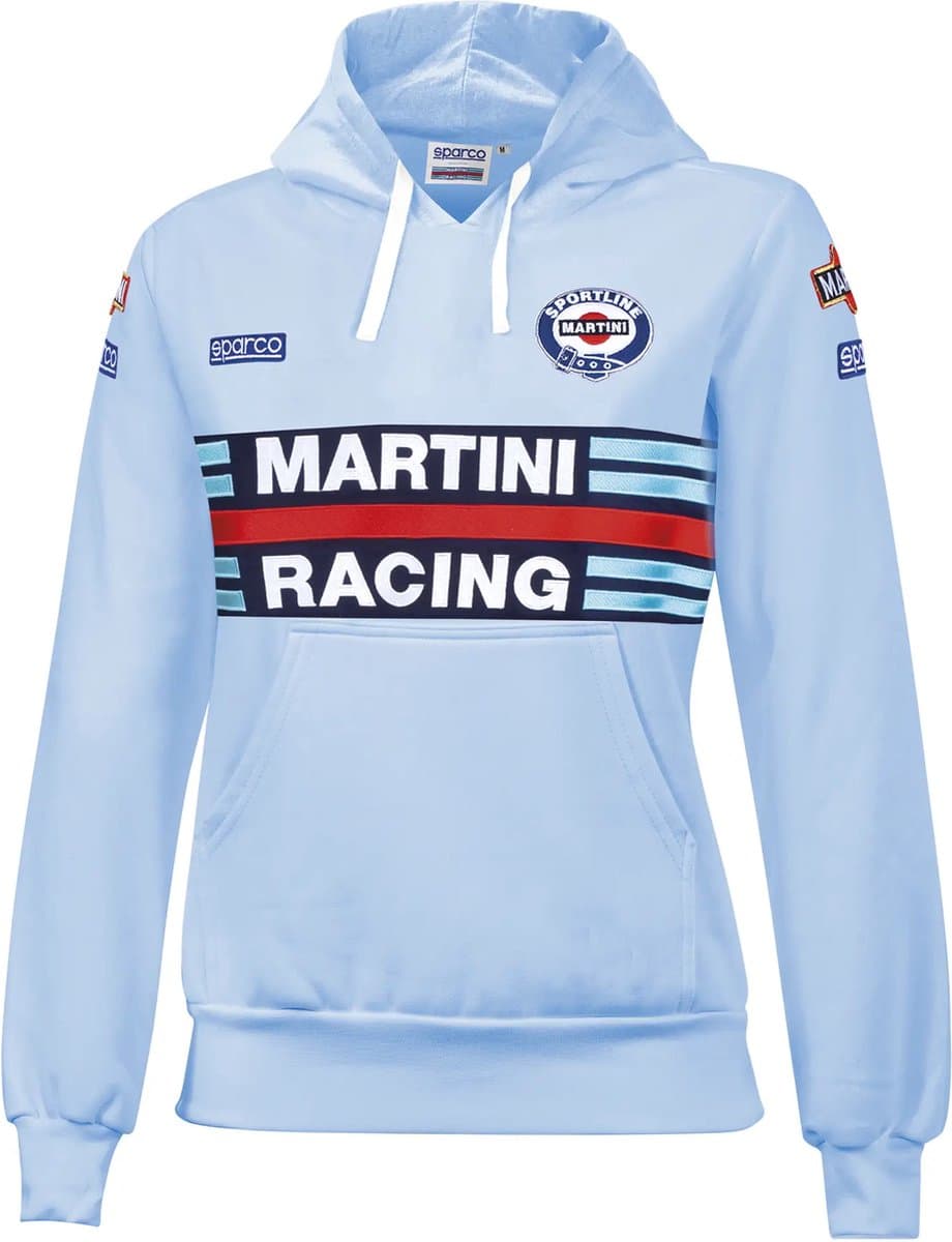Sparco Martini Racing Dames Martini Racing Hoodie - Wit — Lichtblauw — L