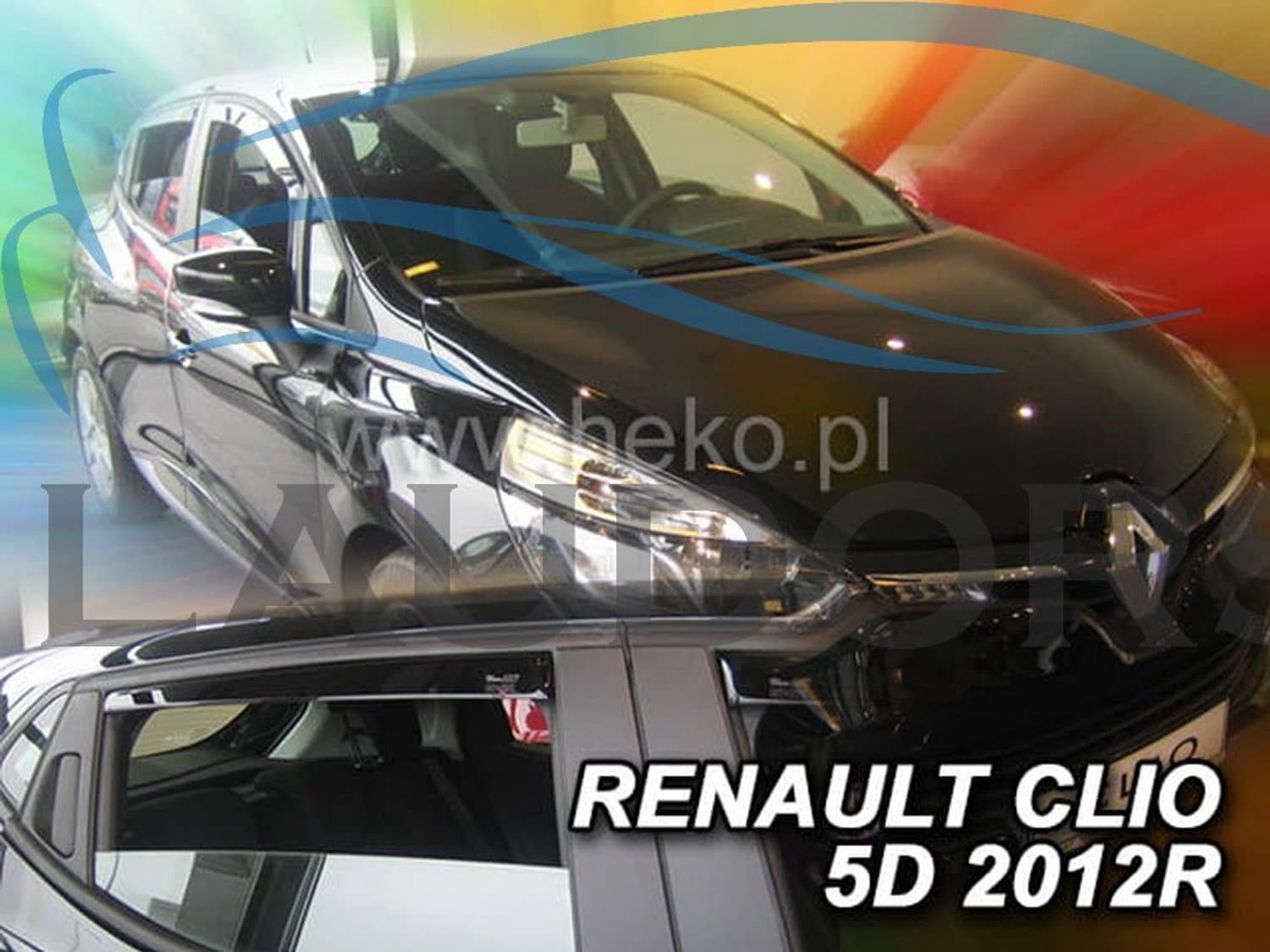 Renault Clio (type 4) zijwindschermen donker - pasvorm tbv 5 deurs model vanaf 2012-2019, set a 4 deuren V+A Team Heko